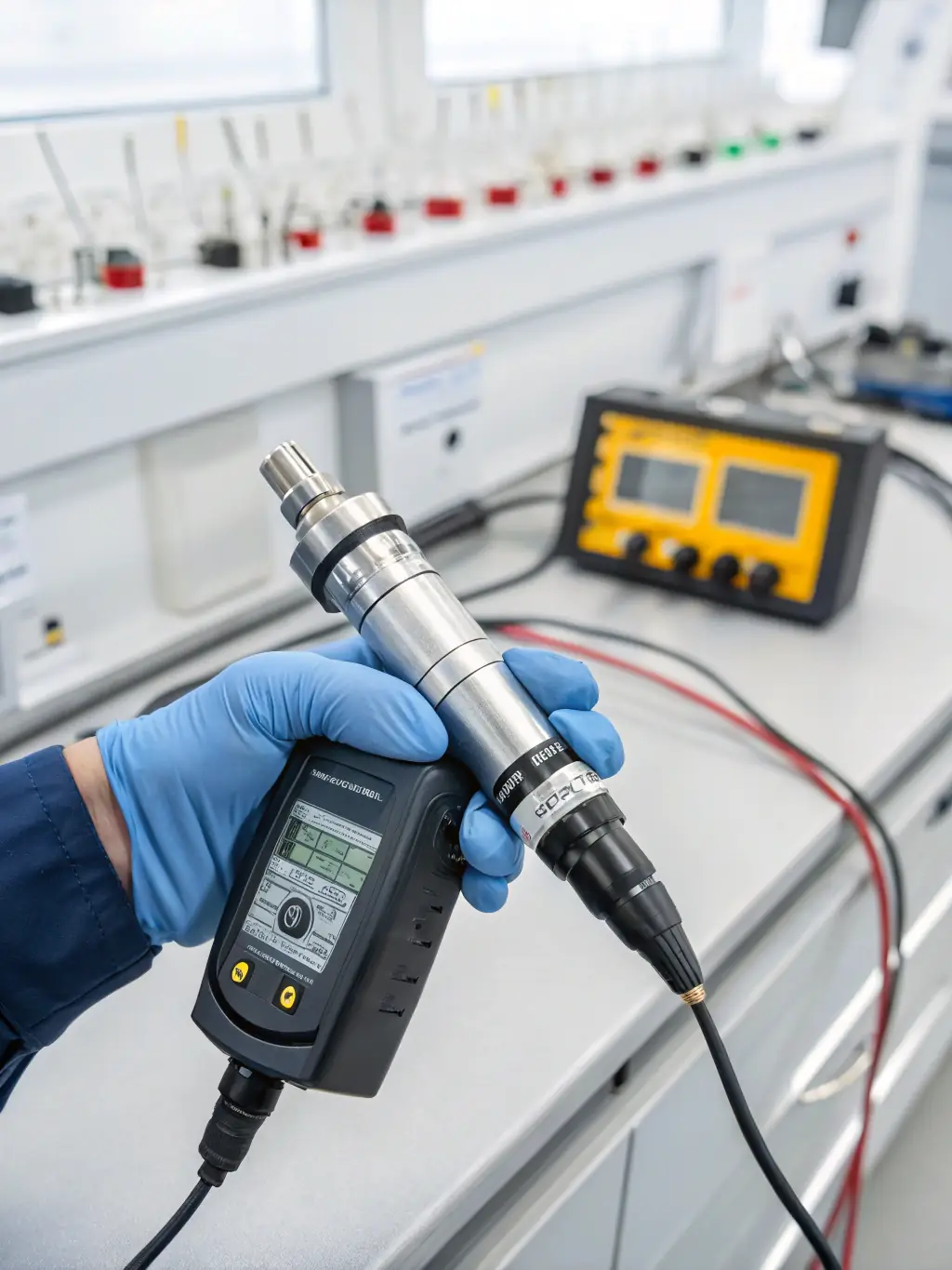 A close-up shot of a technician cleaning fuel injectors with specialized equipment, showcasing Electrogen Power Solutions' commitment to fuel system servicing.